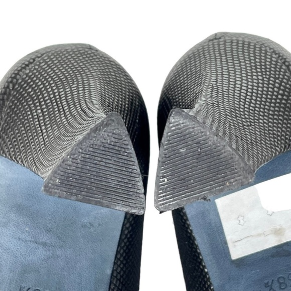 THIERRY RABOTIN STAMPED LIZARD LEATHER PEWTER MARY JANE RETRO BLOCK HEELS - Picture 11 of 16